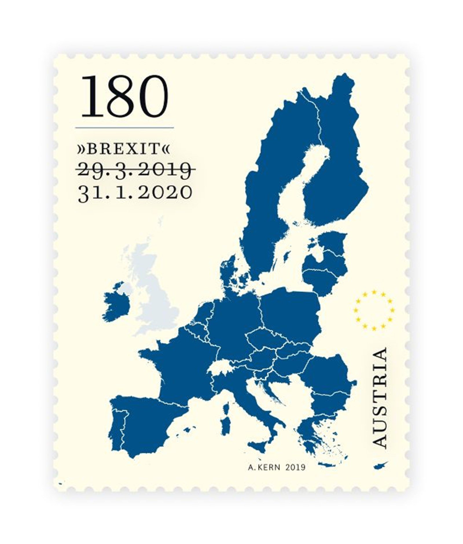 В Австрии перепечатана специальная почтовая марка об брексите
